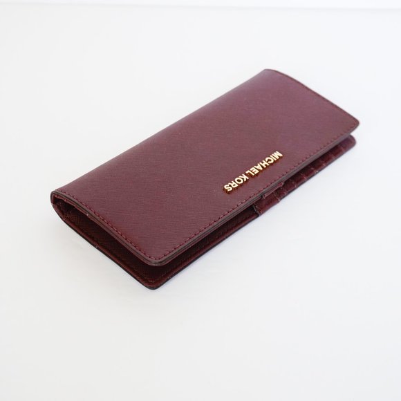 Michael Kors Jet Set MD Slim Bifold Wallet Merlot - Picture 2 of 7